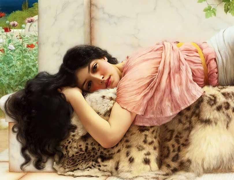 Godward'ın kalp genç olduğunda tablosu